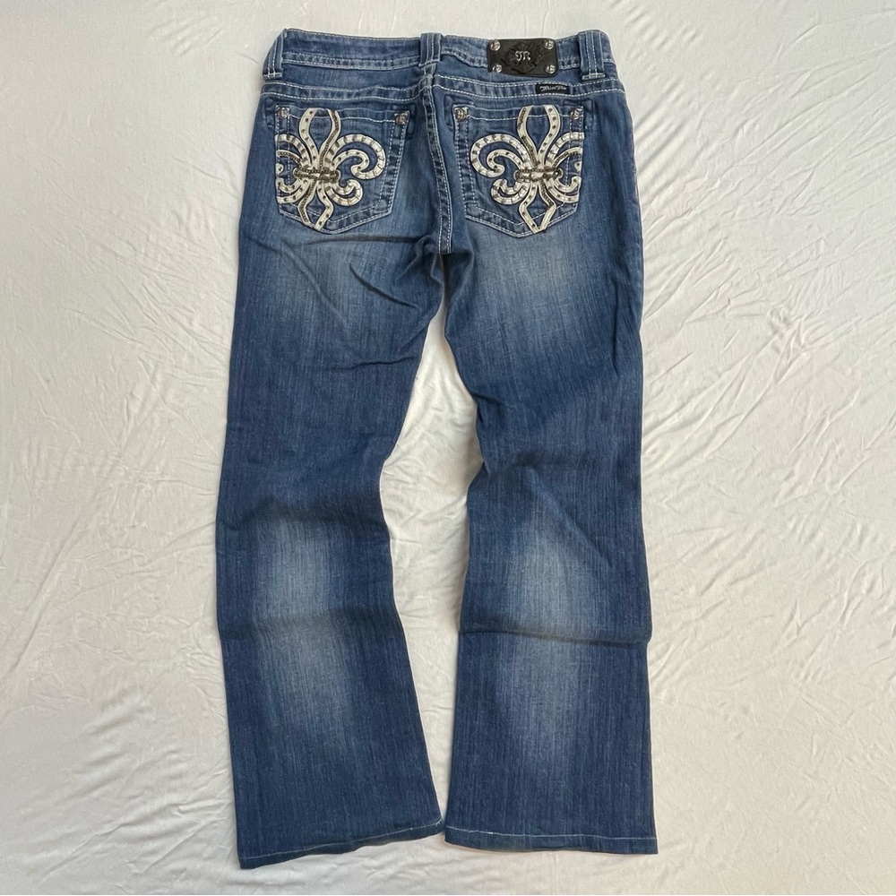 Miss Me Women's Straight Leg Bootcut Blue Jeans - Picture 3 of 10